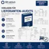 Professionelles Audit-Checklisten Lieferantenaudits und Erstqualifizierungen mit Vorlagen zu Qualitätsmanagement, Umweltmanagement, Arbeitssicherheit und Lieferantenbewertung.
