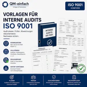 Audit-Checklisten ISO 9001 Set für interne Systemaudits Kapitel 4 bis 10