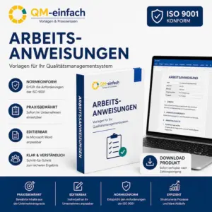 Arbeitsanweisung Vorlage für Qualitätsmanagement nach ISO 9001 als Word-Dokument