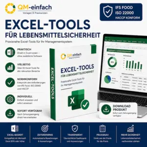 Excel Tools für die Lebensmittelsicherheit nach IFS Food, ISO 22000 und HACCP mit Dashboards, Kennzahlen, Auswertungen und editierbaren Excel-Vorlagen