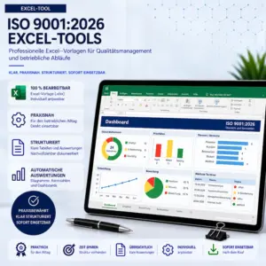ISO 9001:2026 Excel-Tools und Vorlagen für Qualitätsmanagement mit automatischen Auswertungen