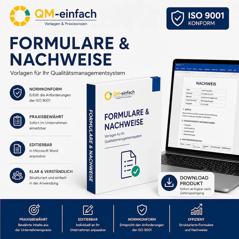 ISO 9001 Formulare und Nachweise