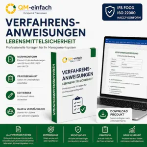 Verfahrensanweisungen für die Lebensmittelsicherheit nach IFS Food, ISO 22000 und HACCP – editierbare Word-Vorlagen für ein normkonformes Managementsystem