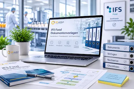 IFS Food Vorlagen, IFS Food Dokumentenvorlagen für ein normkonformes Lebensmittelsicherheitsmanagement mit HACCP-Dokumentation und auditgerechten Vorlagen.