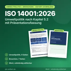 Umweltpolitik nach ISO 14001:2026 mit Präsentationsfassung als Word-Vorlage