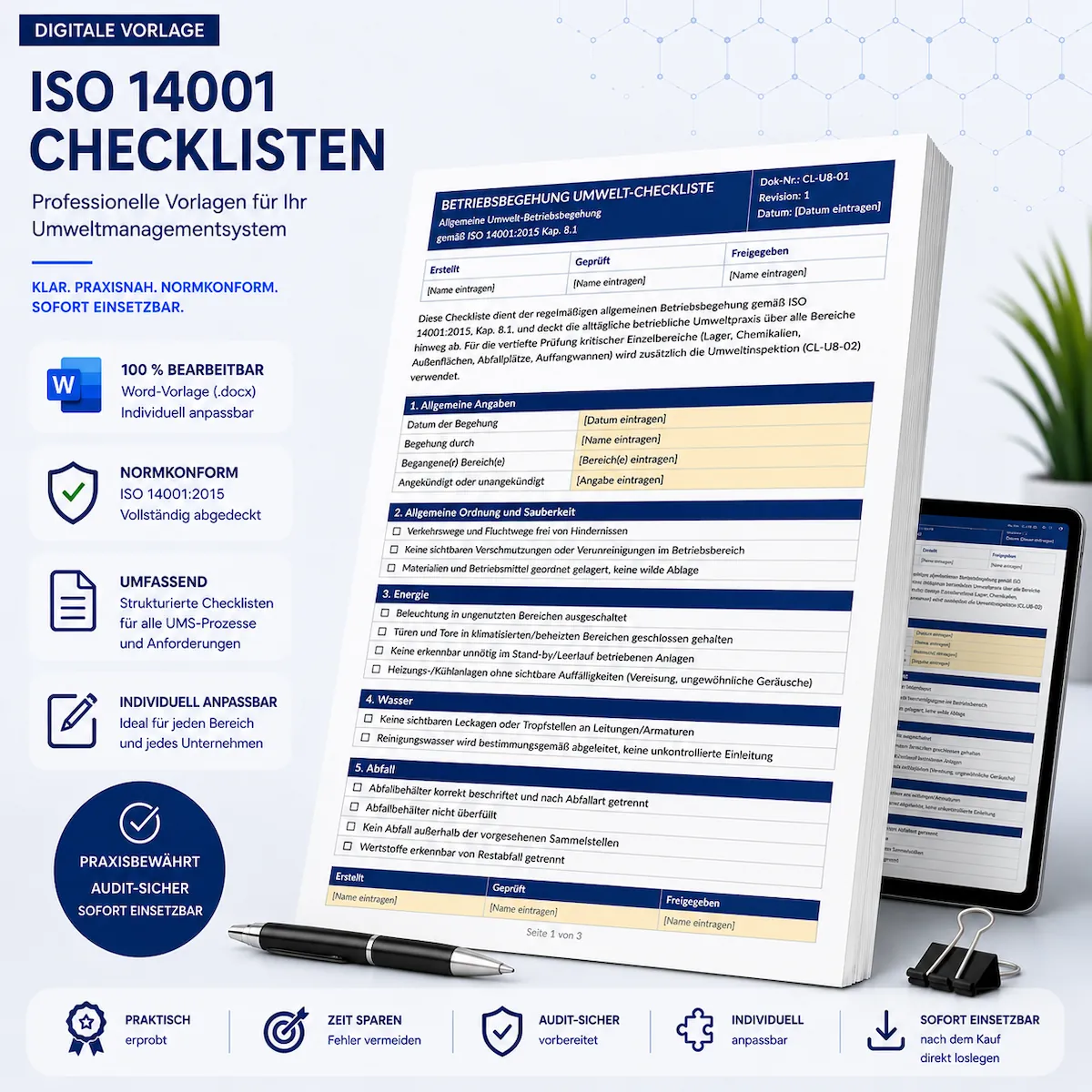 Checkliste Wiederkehrende Sichtprüfung Messmittel ISO 14001