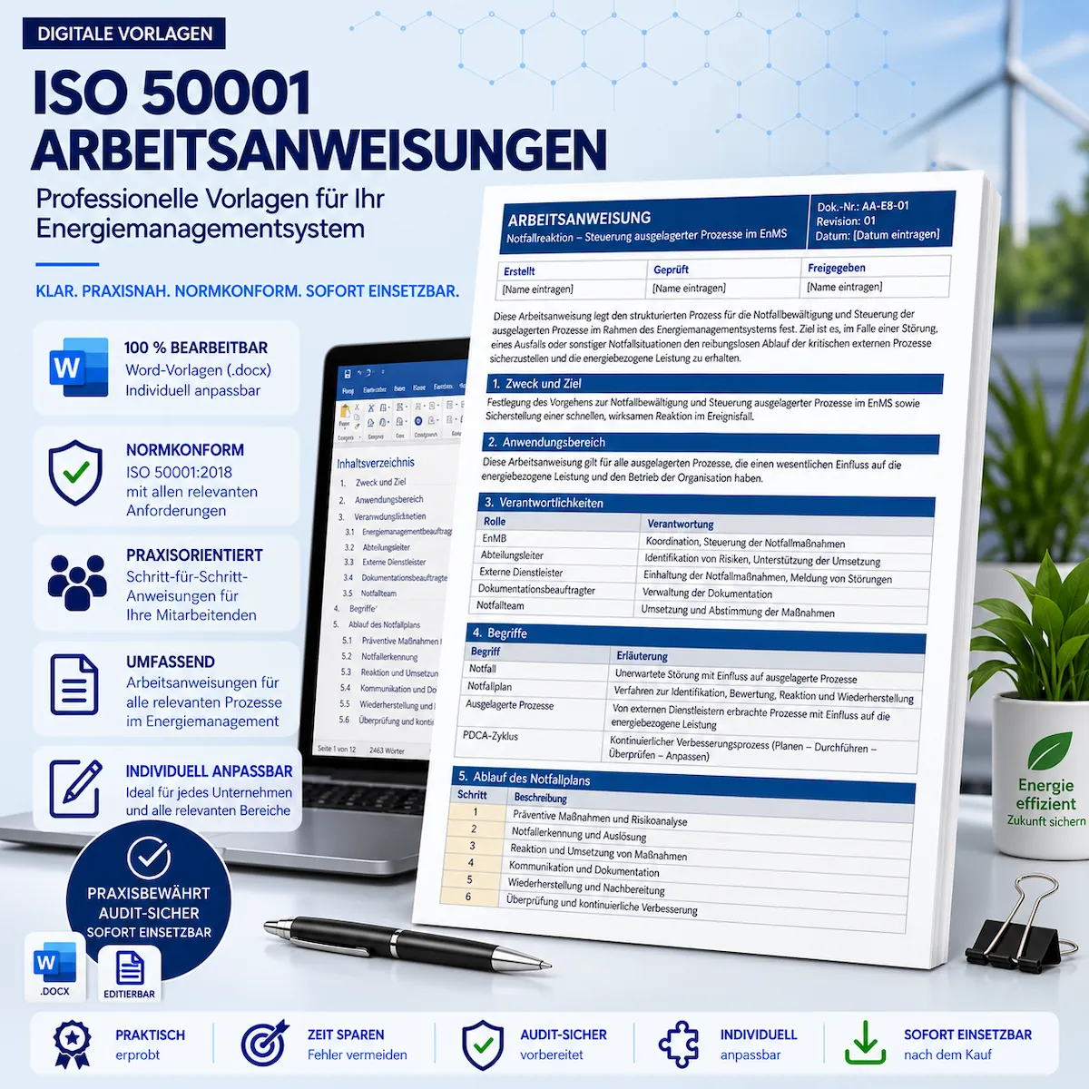 ISO 50001 Arbeitsanweisungen für das Energiemanagement