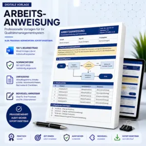 Arbeitsanweisungen ISO 9001:2026 – bearbeitbare Word-Vorlagen für standardisierte Arbeitsabläufe