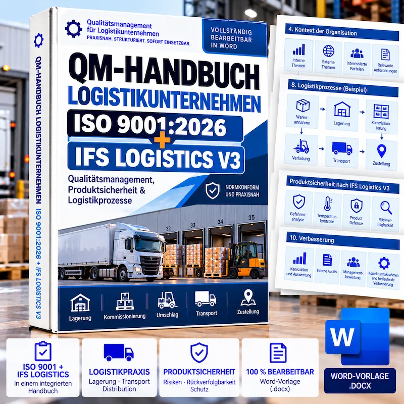 IFS Logistics Handbuch ISO 9001:2026 und IFS Logistics V3 als Word-Vorlage
