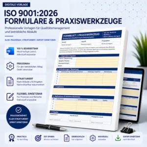 ISO 9001 Formulare und Praxiswerkzeuge als bearbeitbare Word-Vorlagen
