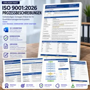 ISO 9001 Prozessbeschreibungen – bearbeitbares Word-Vorlagen-Paket mit Ablaufdiagrammen