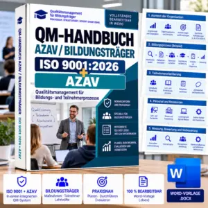 QM-Handbuch AZAV ISO 9001:2026 für Bildungsträger als Word-Vorlage