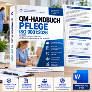 QM-Handbuch Pflege ISO 9001:2026 als bearbeitbare Word-Vorlage